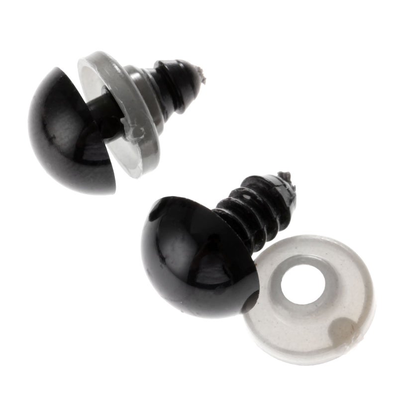 dophee 100Pcs Black Plastic Safety Eyes with Washers, Craft Eyes, for Crochet, Puppet, Plush, Stuffed Animals Making, 12mm - Image 5